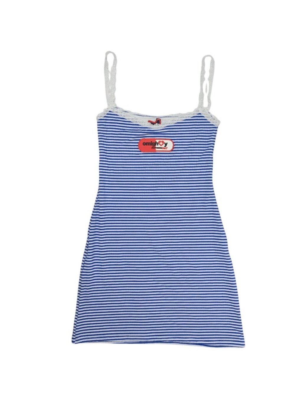 OMIGHTY Mini Dress in Blue White Stripe